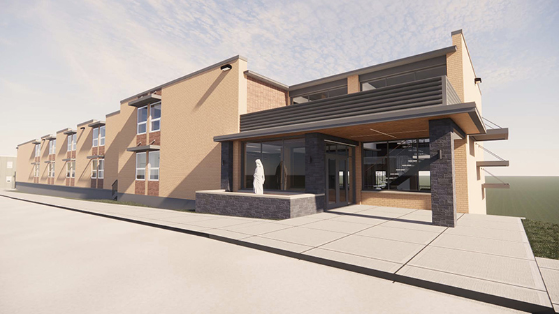 Rendering of new dorm building