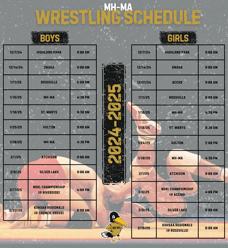 Wrestling Schedule for 2024-2025