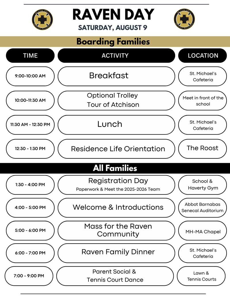 Raven Day schedule flyer
